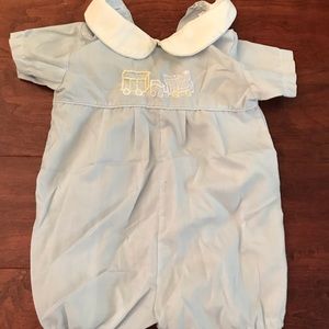 Sweet embroidered, baby boys outfit